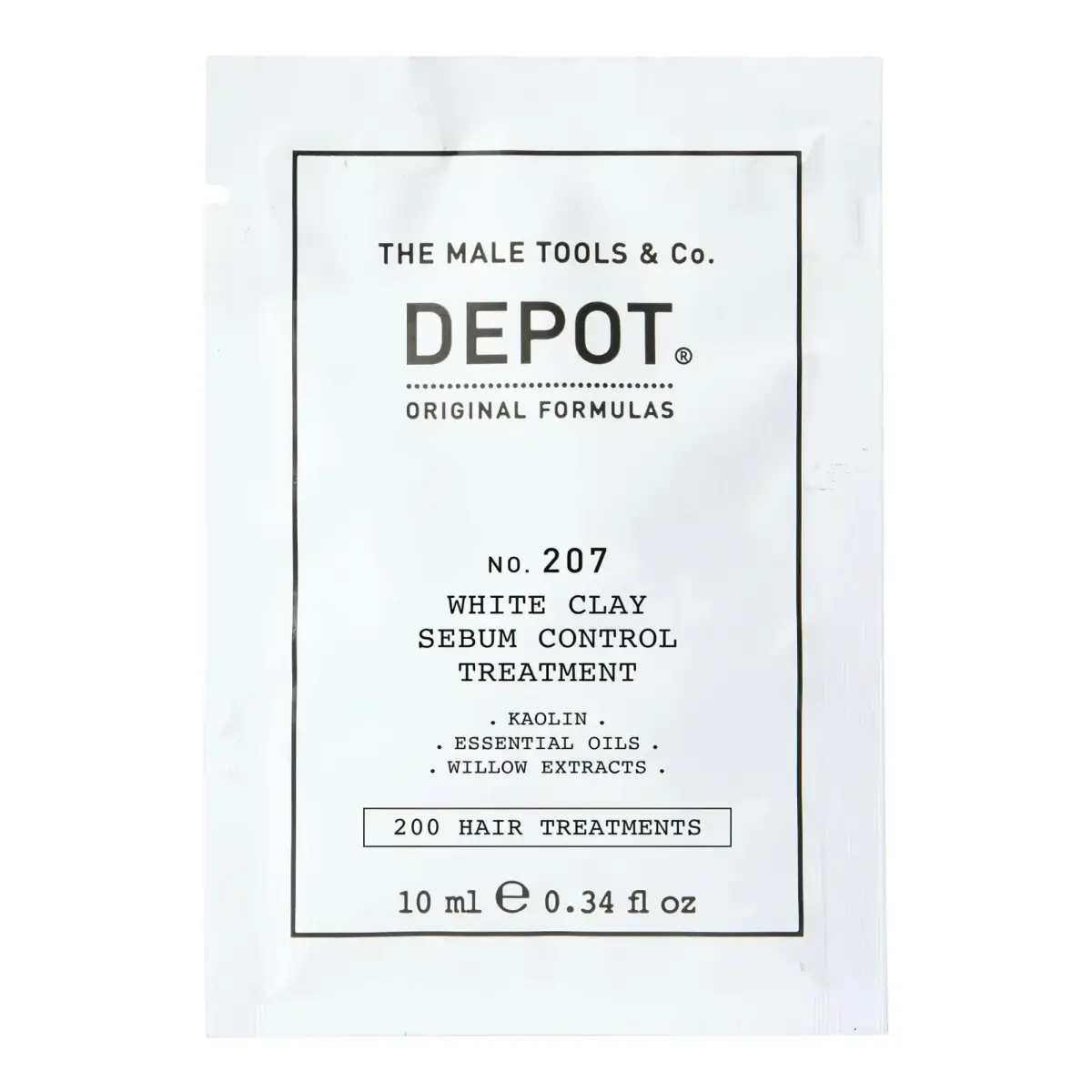 Depot, 200 Hair Treatments No. 207, Kaolin, Scalp Treatment Cream Mask, For Regulation Of Excessive Sebum, 10 ml