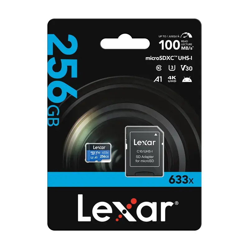 Lexar High-Performance 633x microSDXC 256GB memory card + SD adapter
