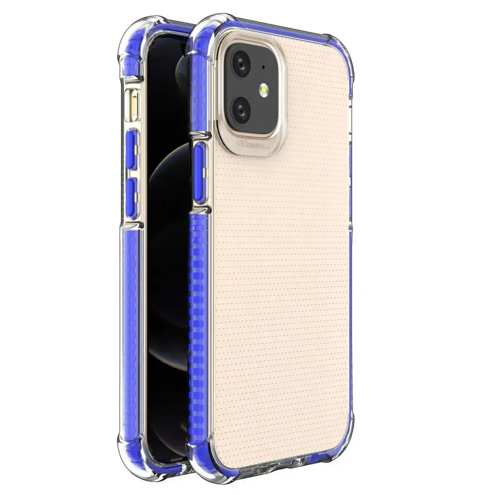 Spring Armor clear TPU gel rugged telefono dėklas iPhone 12 mini mėlynas