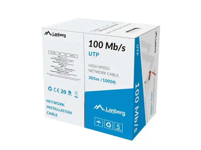 Cable LAN UTP 100Mb|s 305m wire cca red 