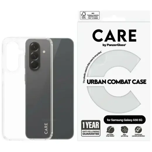 CARE by PanzerGlass Flagship Urban Combat чехол для телефона для Samsung Galaxy A56 5G прозрачный