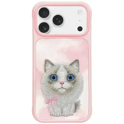 Nimmy Big Eyed Pet 2.0 Cat telefono dėklas skirtas iPhone 17 Pro Max, rožinis