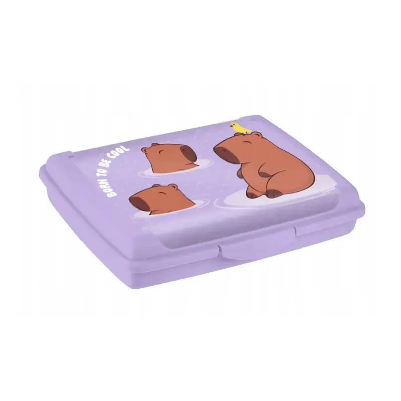 Pārtikas uzglabāšanas trauks deco-click-box mini 0,5L Carla “Capybara” 17x13x3,5cm maigi violets