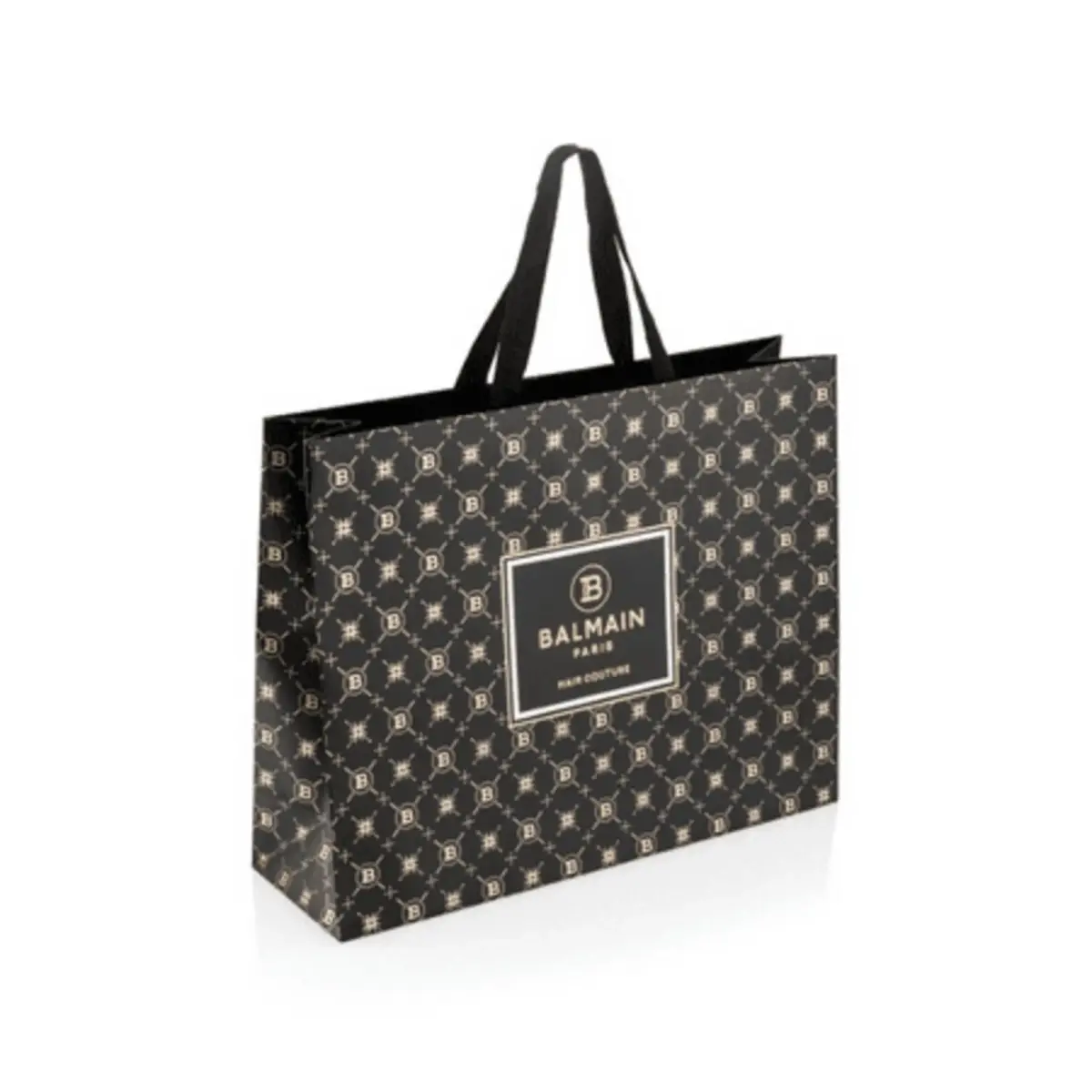 Balmain, Limited Edition, Shopping, GWP Cardboard Bag, Black, 50x15x40 cm