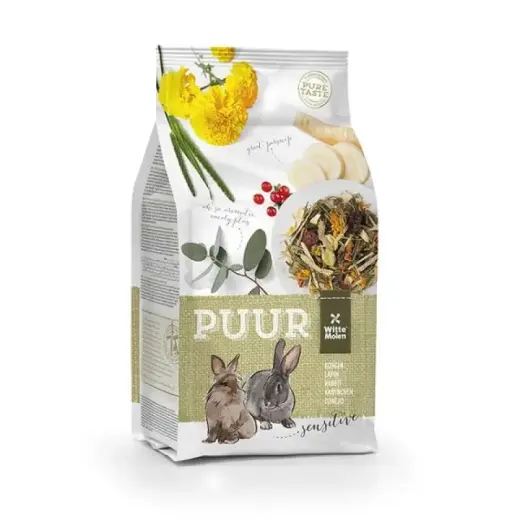 Barība trušiem ar jūtīgu gremošanas sistēmu : Witte Molen Puur RABBIT SENSITIVE 800 gr