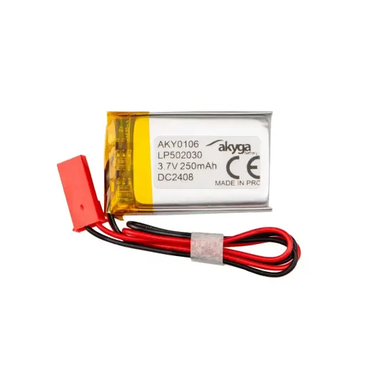 Lithium Polymer Battery Akyga AKY0106 LP502030 Li-Po 3.7V|250mAh PCM JST 2.54 2-Pin Connector 150mm