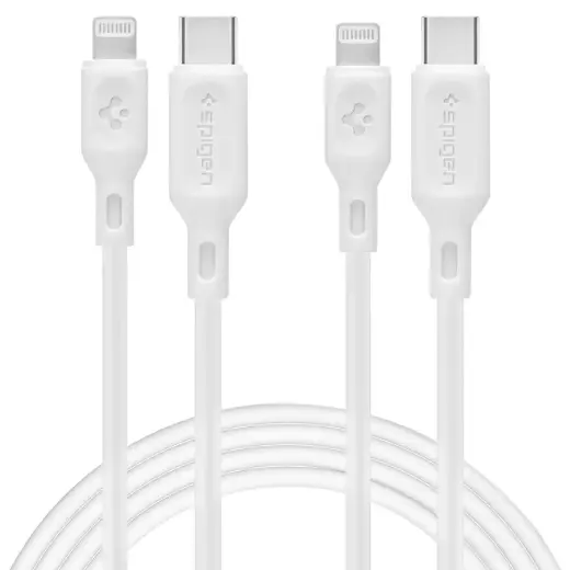 Spigen DuraSync data transfer and charging cable | MFI certified | USB-C to Lightning | 1m | white