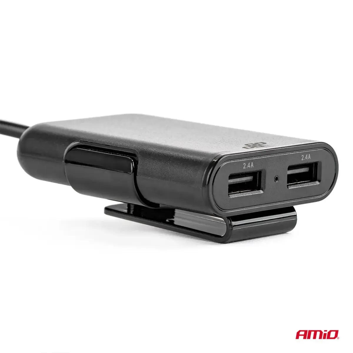 AMiO auto lādētājs | 12W | USB-A | ar pagarinātāju komplektā