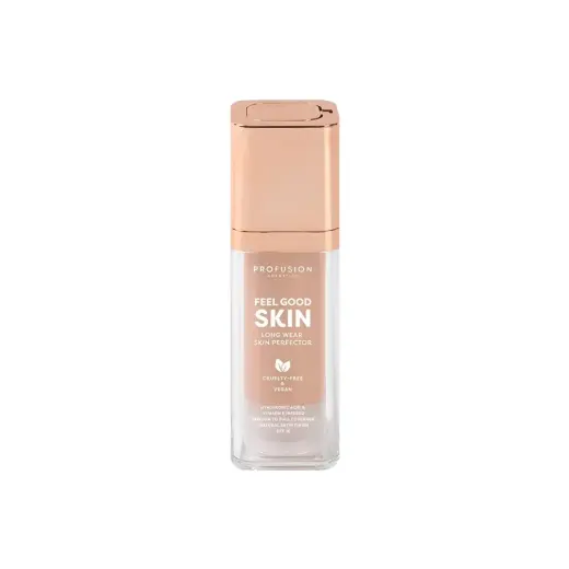 Profusion Cosmetics, Feel Good Skin, Satin Finish, Liquid Foundation, 110, Fair, SPF 15, 30 ml