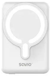 SAVIO Magnetic ārējais akumulators (powerbank) | 10 000 mAh | 20W | MagSafe | balts