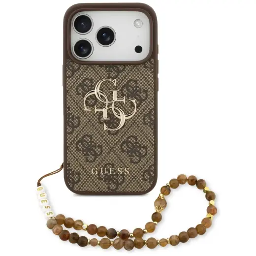Guess 4G Strap 4G Classic Logo Case for iPhone 17 Pro Brown