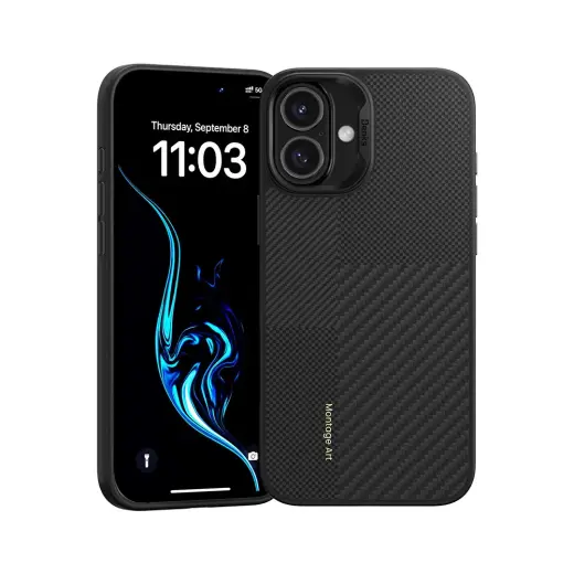 Benks Montage Magnetic Armor Pro Kevlar maciņš telefonam iPhone 16 melns