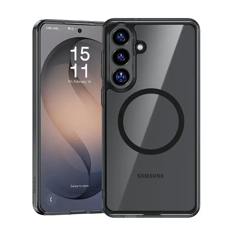Benks Magnetic Crystal TPU Frame maciņš telefonam Samsung Galaxy S26 (S942) melns