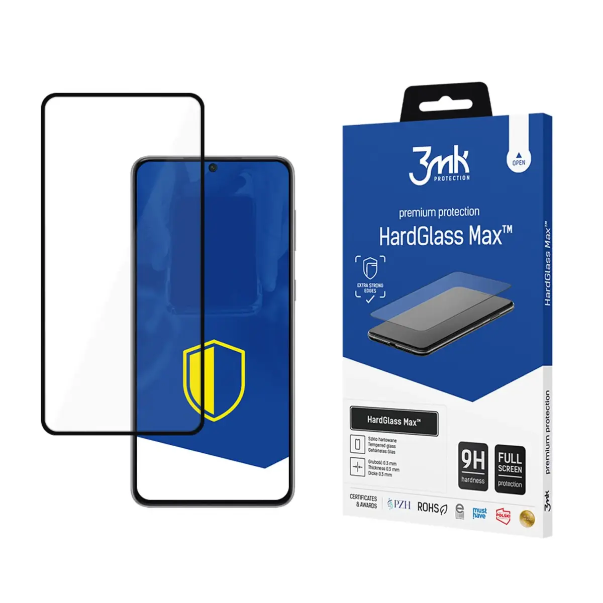 3mk HardGlass Max aizsargstikls telefona ekrānam Galaxy S21+ 5G ar uzstādīšanas rāmi
