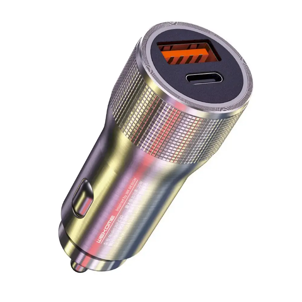 WK Design KuaiShan car charger USB | USB-C | 20W silver