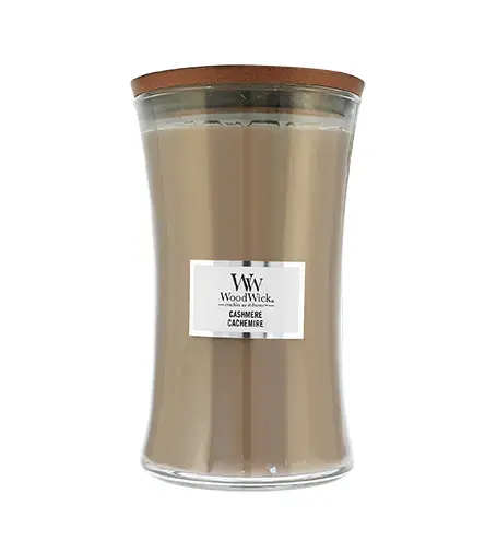 WoodWick Glass Large|Cashmere scented candle with wooden wick 609,5 g