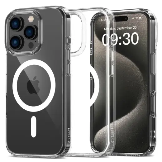 TECH-PROTECT Flexair Hybrid telefoni ümbris MagSafe toega iPhone 16 Pro Max läbipaistev