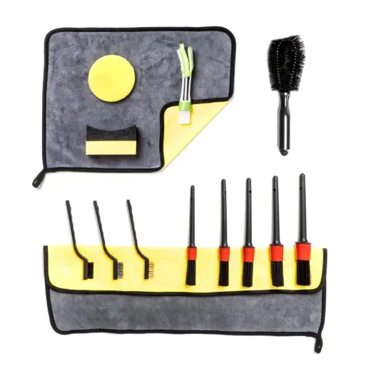 Car detailing mix brush, sponge and microfiber set 14pcs