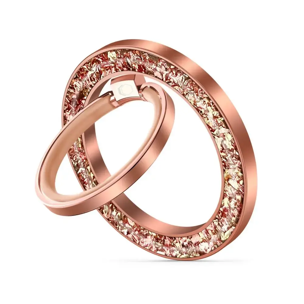 Tech-Protect MMR200 magnetic holder | ring with MagSafe - pink with crystals