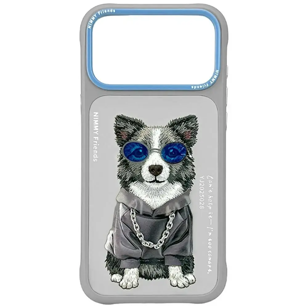 Etui Nimmy Glasses Cool Dog do iPhone 17  Pro szary