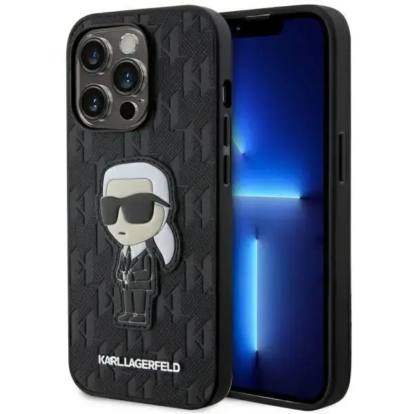 Karl Lagerfeld KLHCP14XSAKHPKK iPhone 14 Pro Max 6.7" czarny|black Saffiano Monogram Ikonik