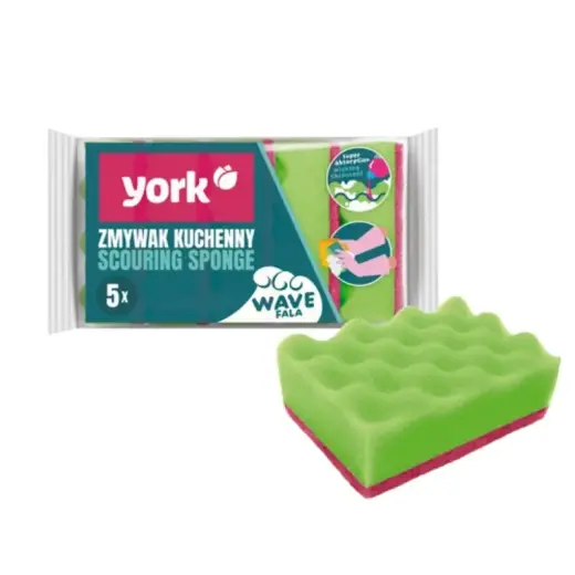 Dishwashing sponge Wave 4+1 pcs. 10x7x3cm