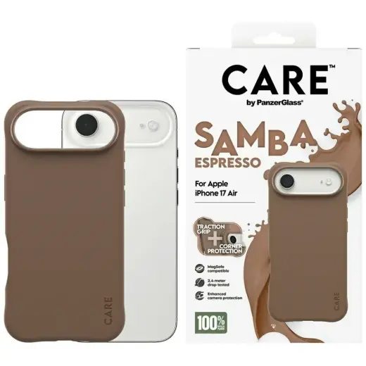 Case CARE by PanzerGlass Fashionable Samba MagSafe for iPhone Air espresso