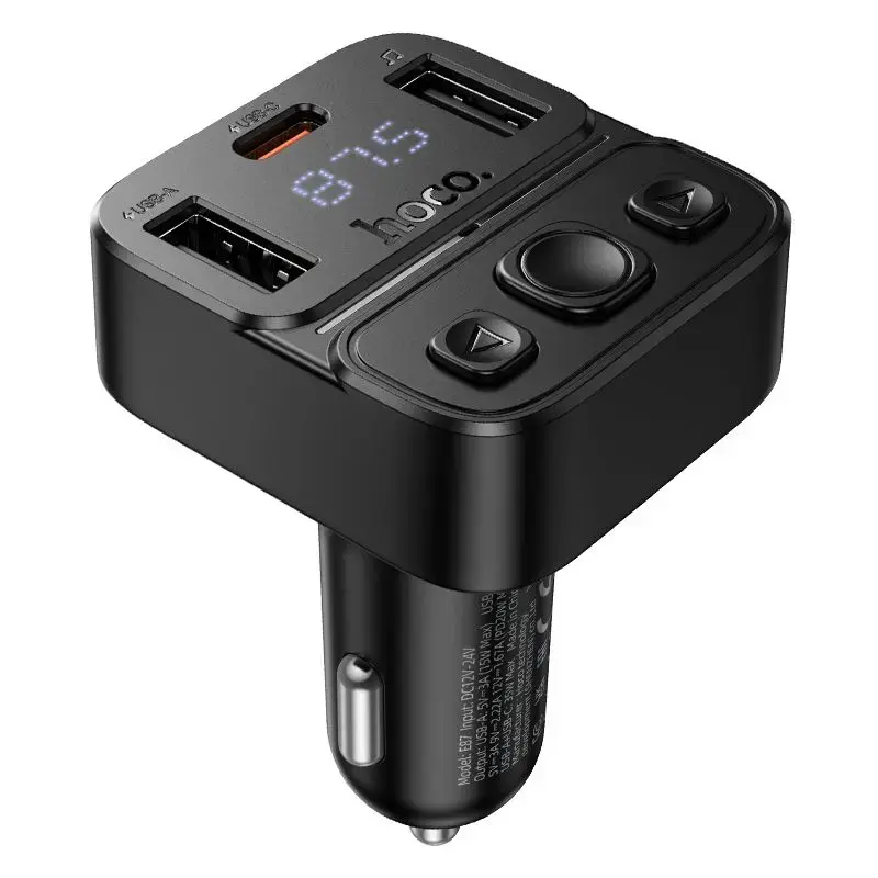 Car transmitter bluetooth Hoco USB A + USB C QC PD 35W E87 black