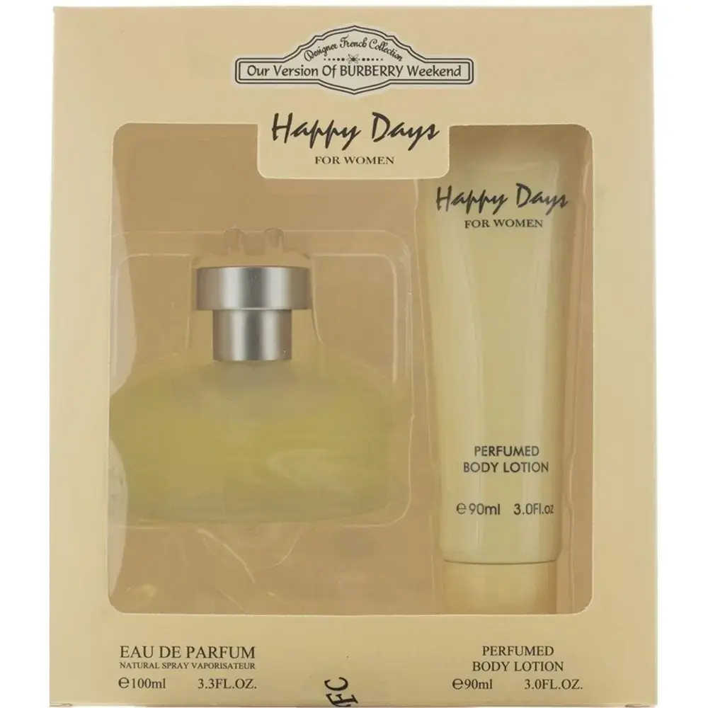 Set Designer French: Happy Days, Eau De Parfum, For Women, 100 ml + Happy Days, Hydrates, Body Lotion, 90 ml