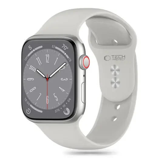 Tech-Protect Silicone Strap for Apple Watch 4 | 5 | 6 | 7 | 8 | 9 | SE (38 | 40 | 41 mm) - Light Gray