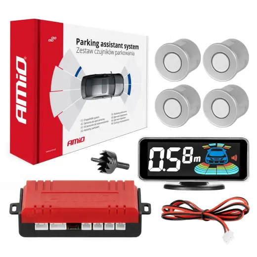 Parking assistant system LED-GRAF 3D 4 sensor silver