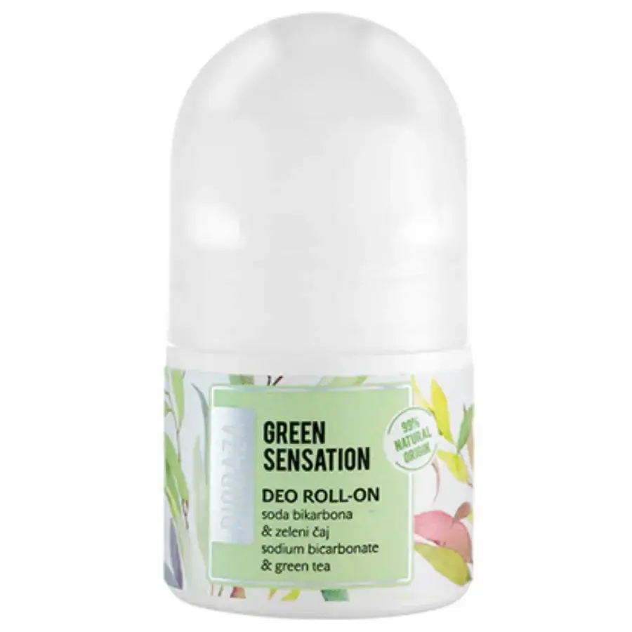 Biobaza, Green Sensation, Alcohol-Free, Refreshing, Green, Deodorant Roll-On, For Women, 20 ml