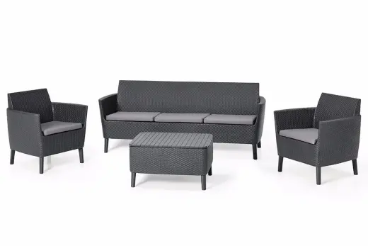 Aiamööblikomplekt Salemo 3-kohaline komplekt hall