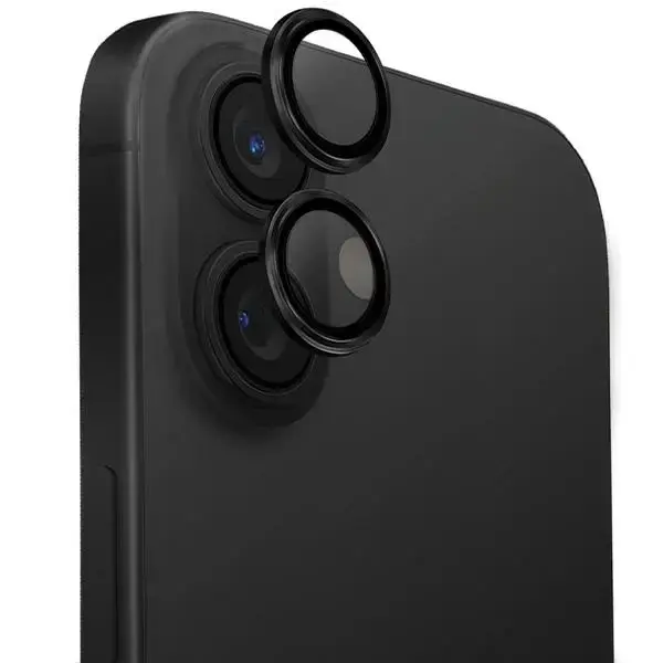 Uniq Optix Aluminum Camera Lens Protector iPhone 16 | 16 Plus with applicator - black