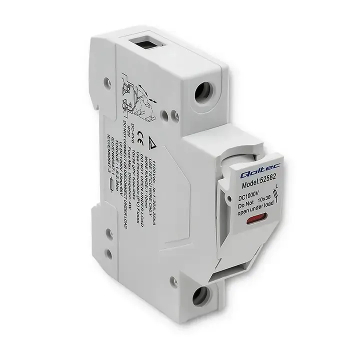Qoltec Fuse base with diode + DC fuse| 1P|1000V |30A |10x38 |solar
