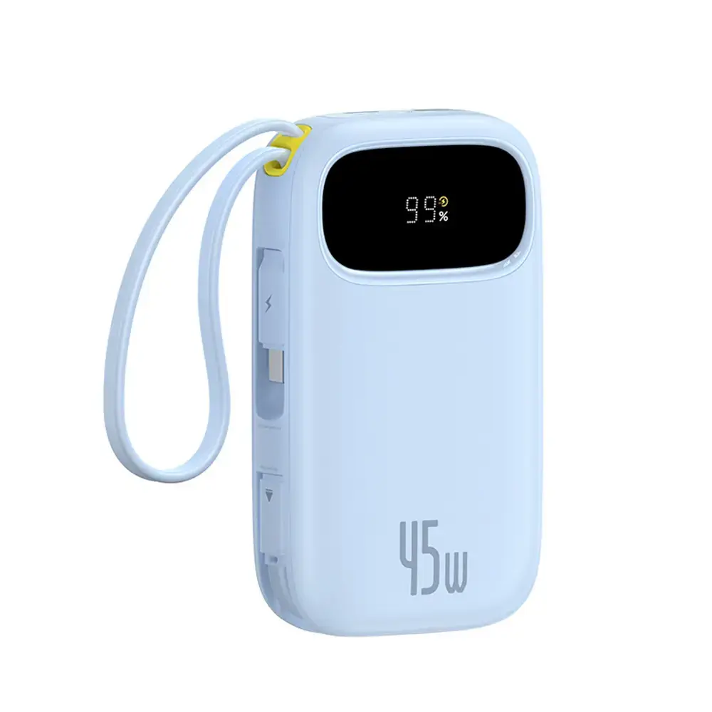 Baseus EnerFill FC31 ārējais akumulators (powerbank) | 20 000 mAh | 45W | USB-C, Lightning | LED ekrāns | zils