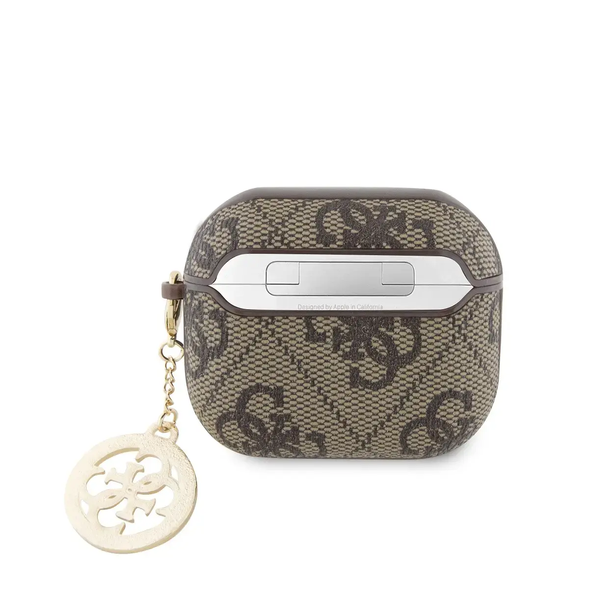 Guess 4G Script PC/PU Charm Case for AirPods 3 Brown