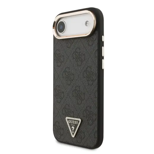 Guess PU Leather 4G Triangle Logo phone case with MagSafe support for iPhone 17 Air black