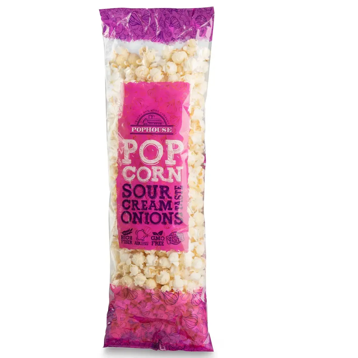 Popkorns POPHOUSE ar krējuma un sīpolu garšu, 150g
