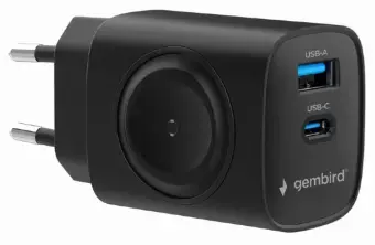 Gembird Charger kelioninis įkroviklis | 20W | PD, QC | USB-A, USB-C | juodas