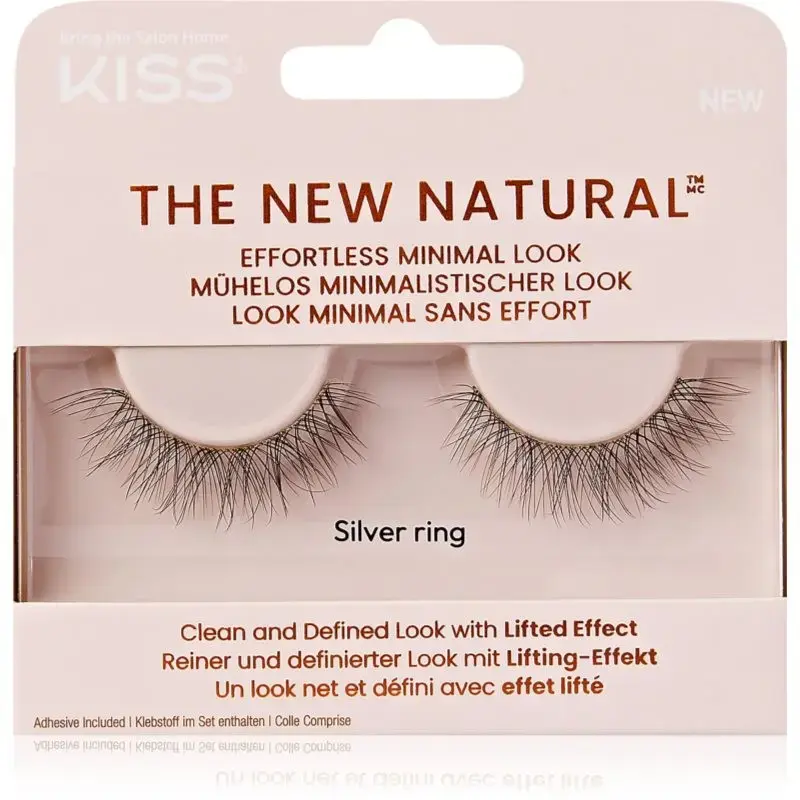 KISS the New Natural Effortless Minimal Look False Eyelashes Silver Ring 2 Pc
