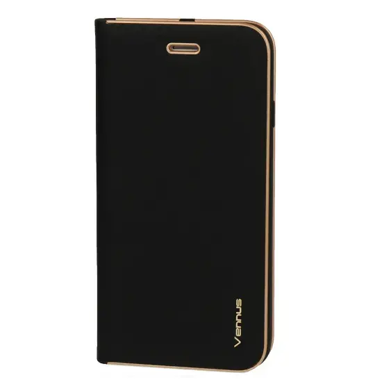 Vennus Book Case with frame for Iphone 15 Plus black