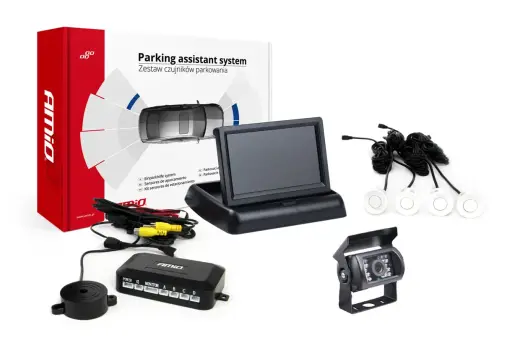Parking assistant system TFT02 4,3" with HD-501-IR 4 sensors white