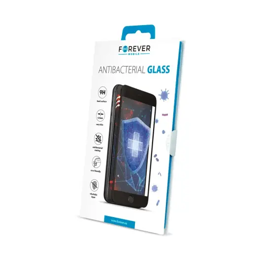 Forever tempered glass Antibacterial for iPhone 7 | 8 | SE 2020 | SE 2022 black frame