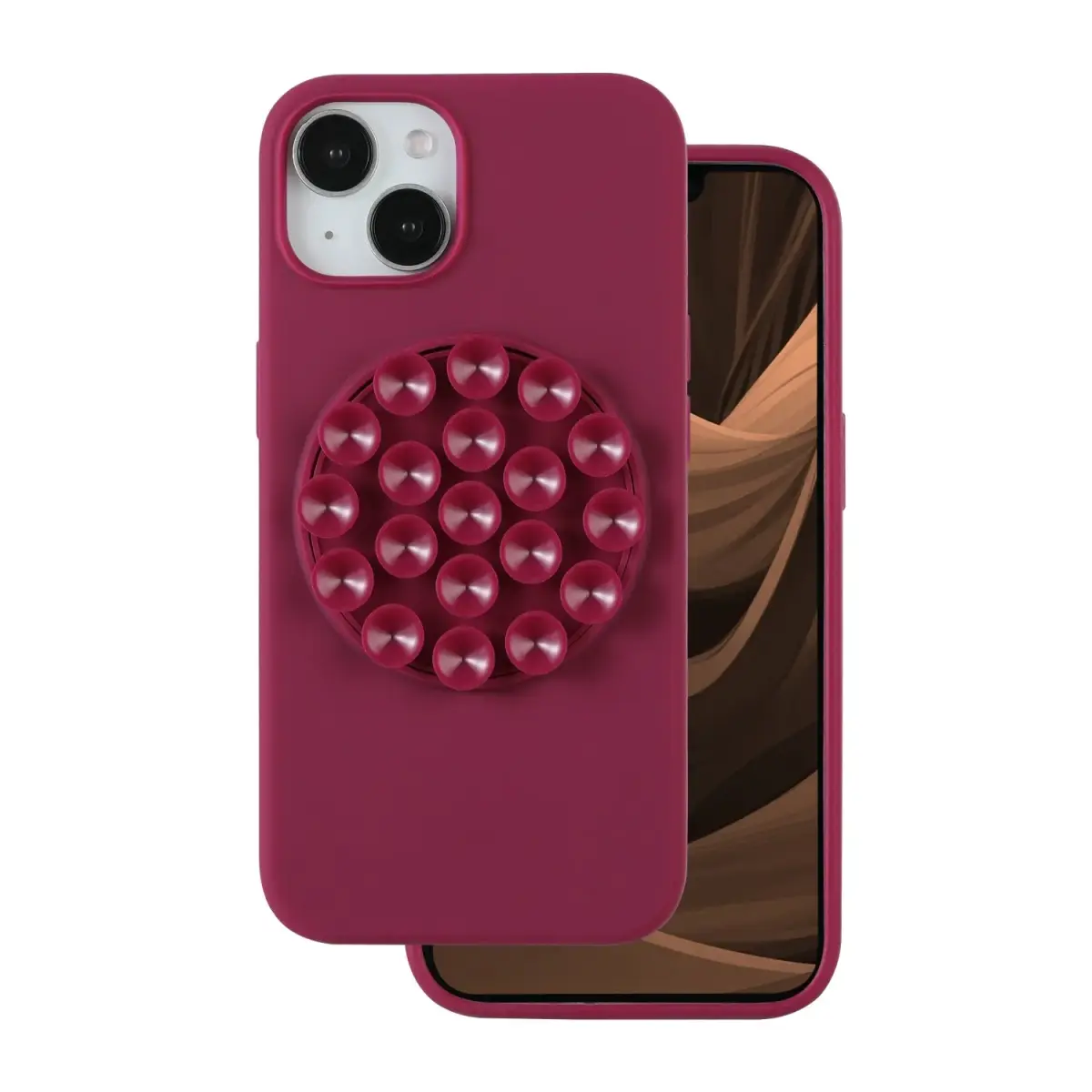 Silicone Stick case for iPhone 14 6,1" maroon