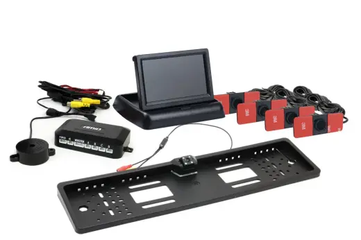 Parking assistant system TFT02 4,3" with HD-402-LED 4 sensors black inside mount