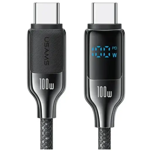 USAMS HX Series SJ742 провод для передачи данных и зарядки | USB-C на USB-C | 100W | с LED дисплеем | 1.2m