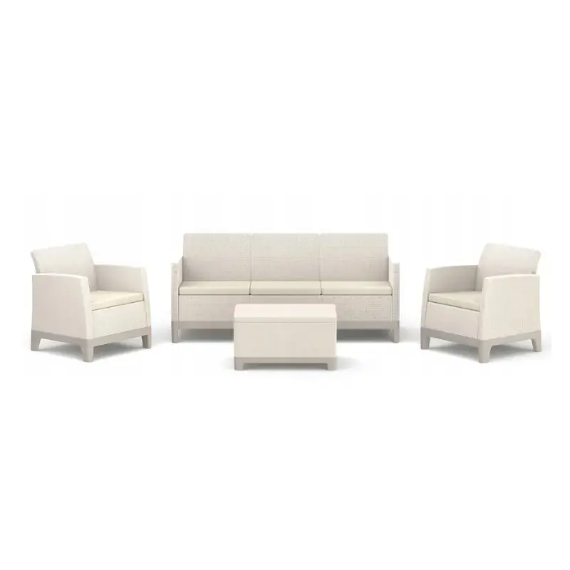 Dārza mēbeļu komplekts Scandi Forma 3 Seater Set oļu pelēks/gaiši bēšs
