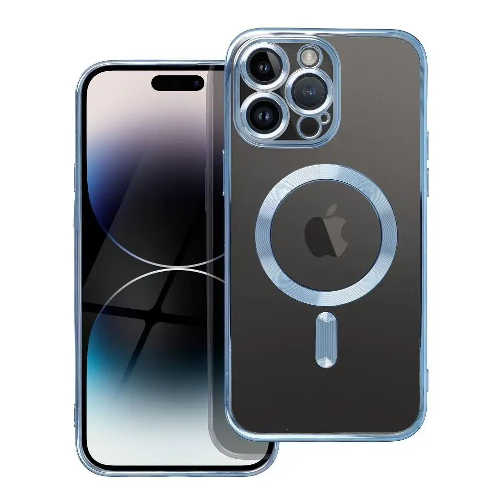 Case for iPhone 14 PRO MAX Electro Mag Cover compatible with MagSafe blue