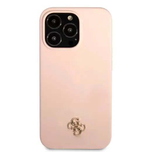 Guess 4G Silicone Metal Logo Case for iPhone 13 Pro Max Pink
